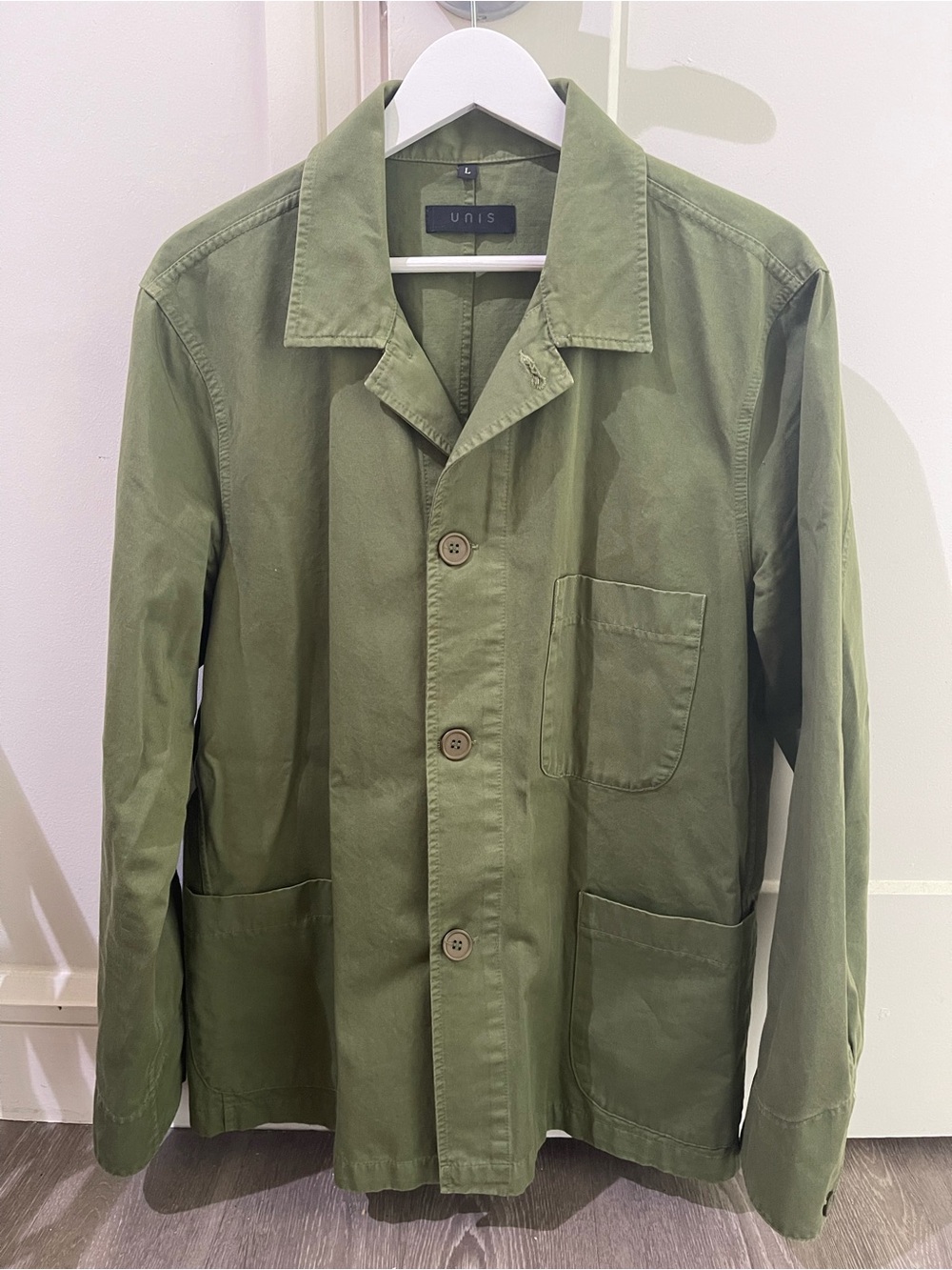 UNIS Olive Green Men's Lightweight Chore Jacket